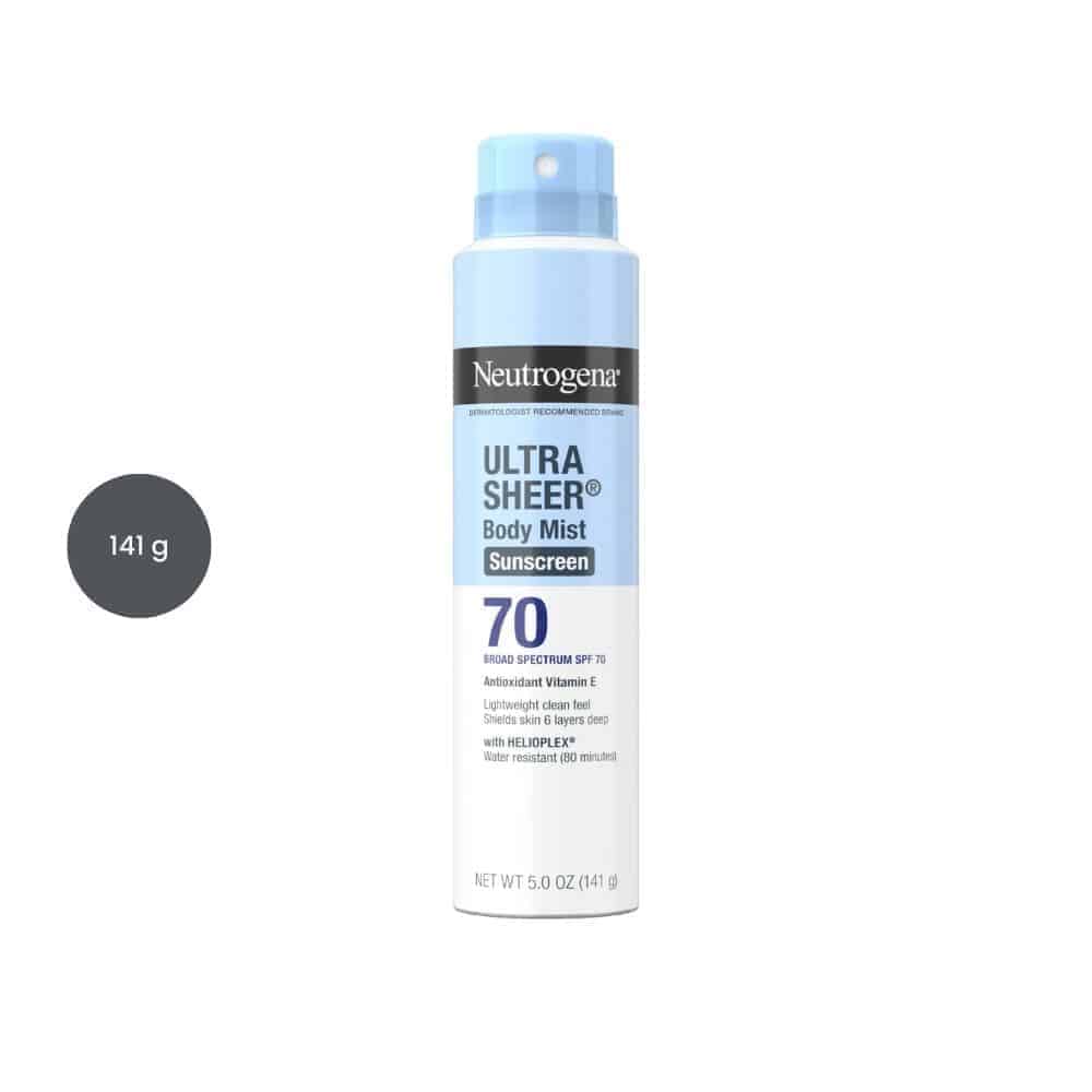 Neutrogena Ultra Sheer Lightweight Body Mist Sunscreen Spray SPF70 (141 g)