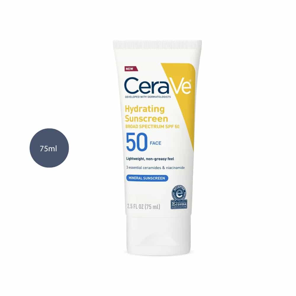 CeraVe Hydrating Mineral Sunscreen SPF50 Face (75ml)