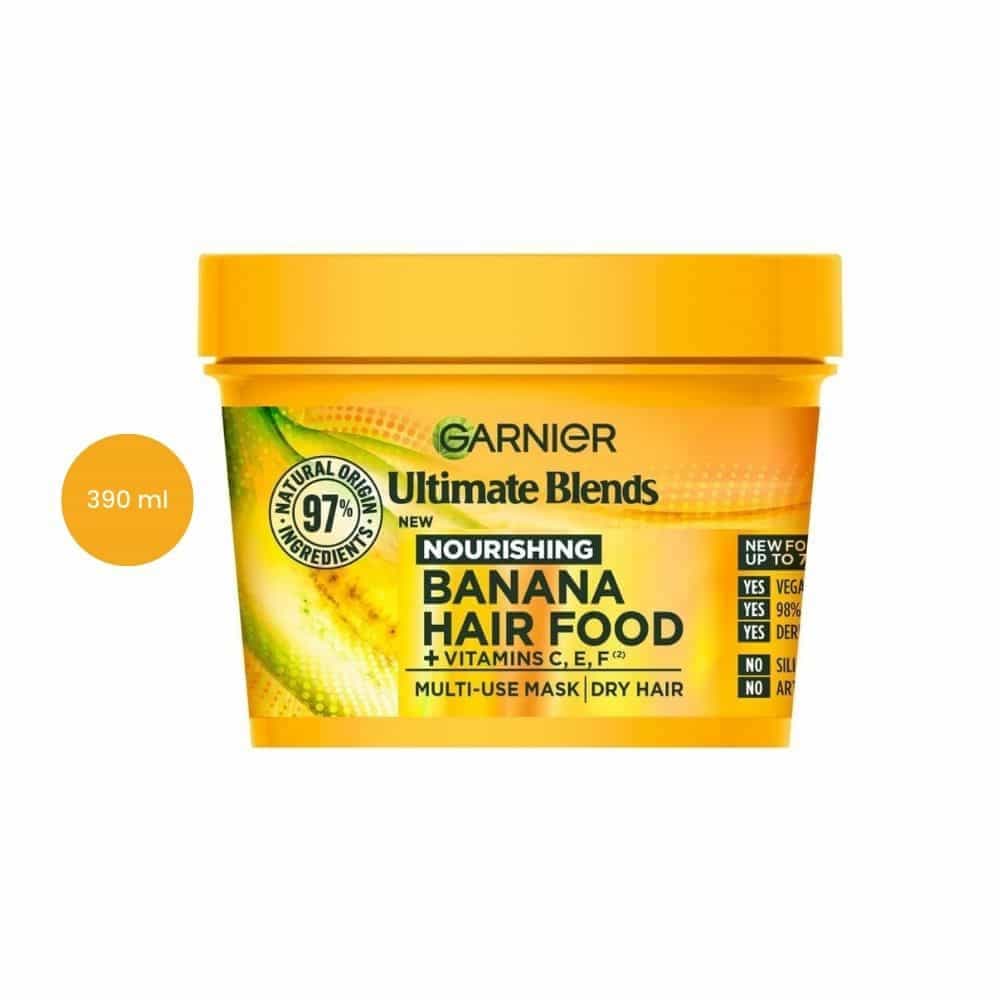 Garnier Ultimate Blends Hair Food Banana 3-In-1 Dry Hair Mask Treatment (390 ml)