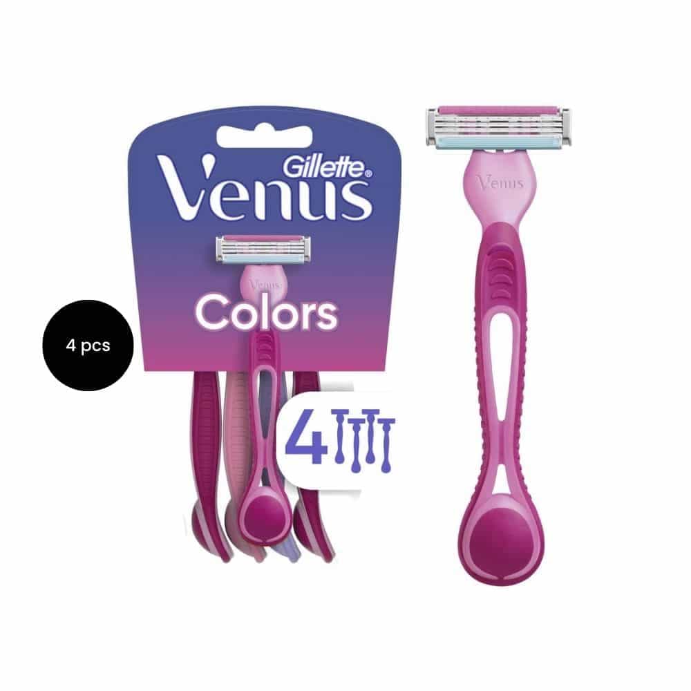 Gillette Venus Colors 3 Disposable Razors (4 in Pack of 1)