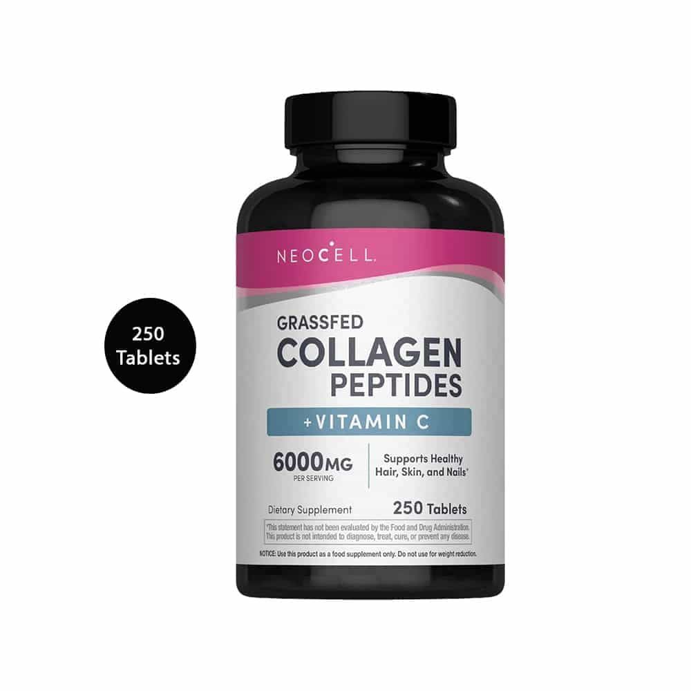 NeoCell Grassfed Collagen Peptides + Vitamin C (250 Tablets)