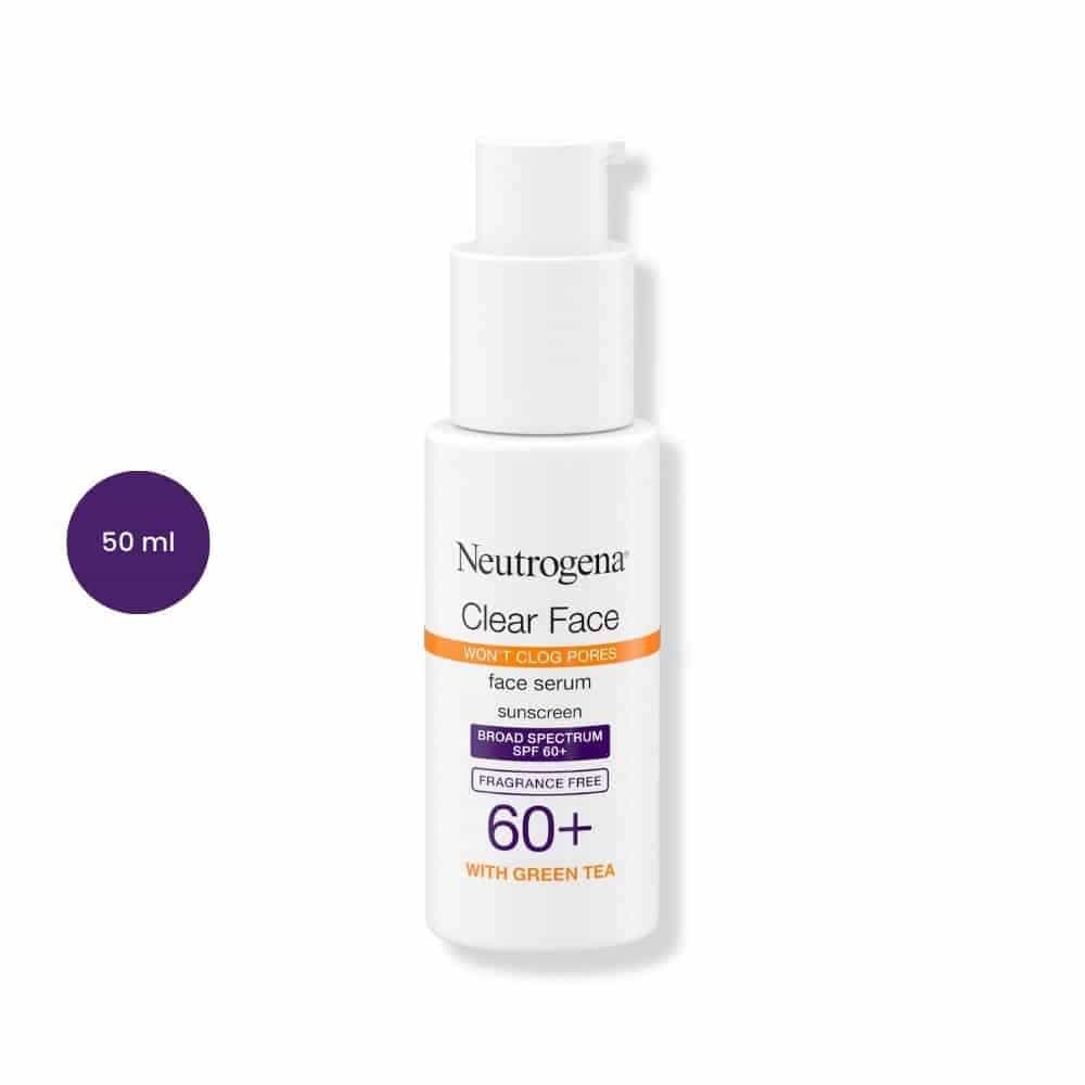 Neutrogena Clear Face Serum Sunscreen with Green Tea SPF60+ (50 ml)