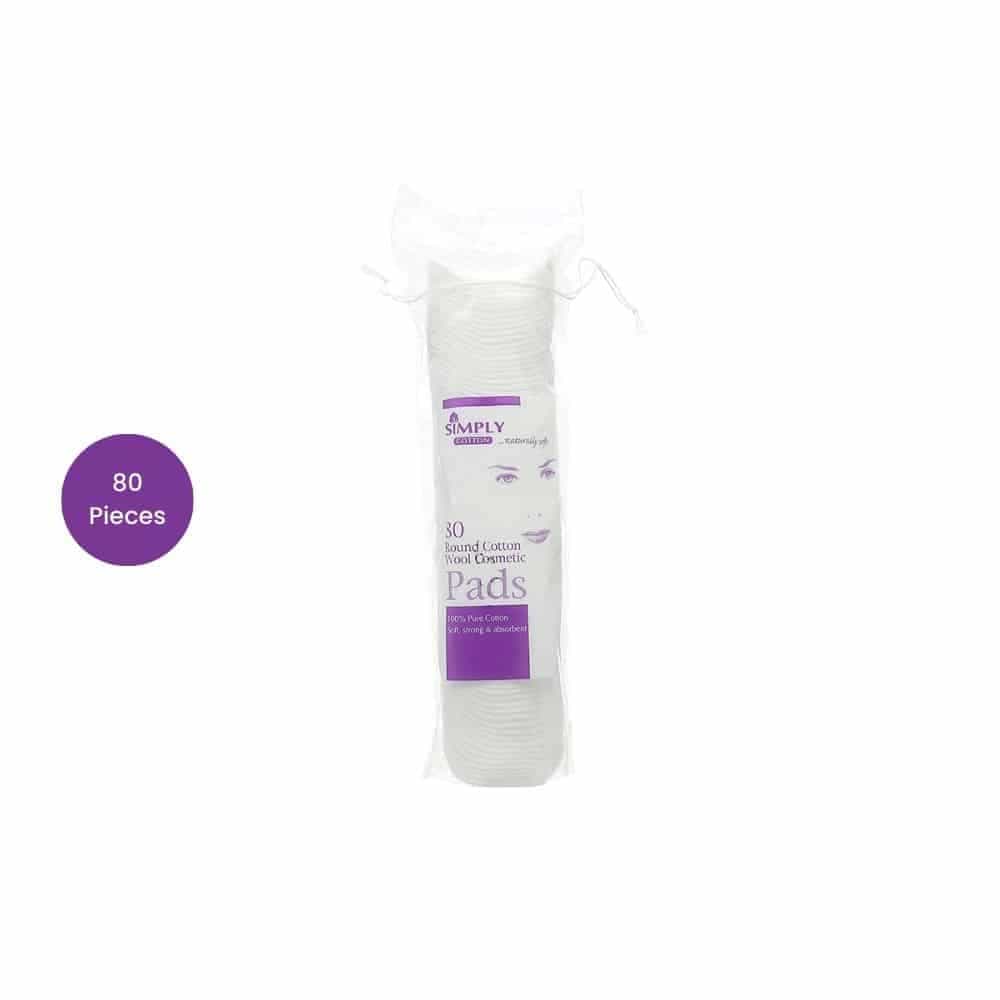 Simply Cotton Round Cosmetic Cotton Pads (80 pcs)