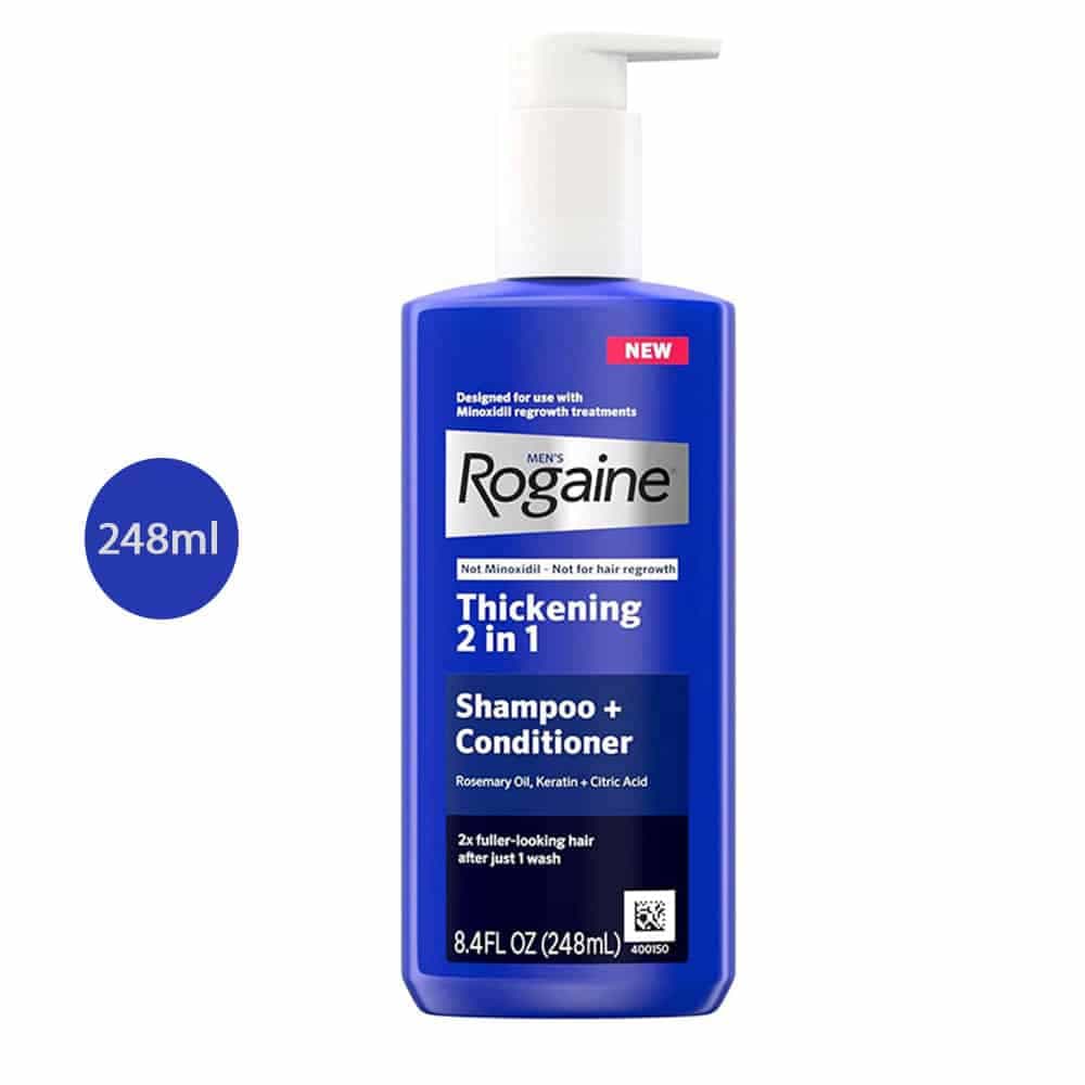 Men’s ROGAINE Hair Thickening 2 in 1 Shampoo + Conditioner – 248ml