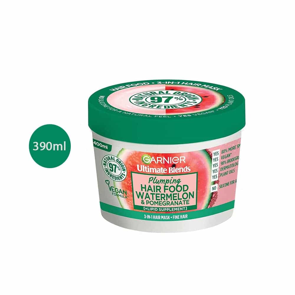 Garnier Ultimate Blends Hair Food Watermelon 3-In-1 Dry Hair Mask Treatment – 390ml