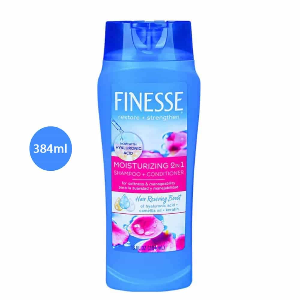 FINESSE Restore + Strengthen Moisturizing 2in1 Shampoo+Conditioner With Hyaluronic Acid 384ml