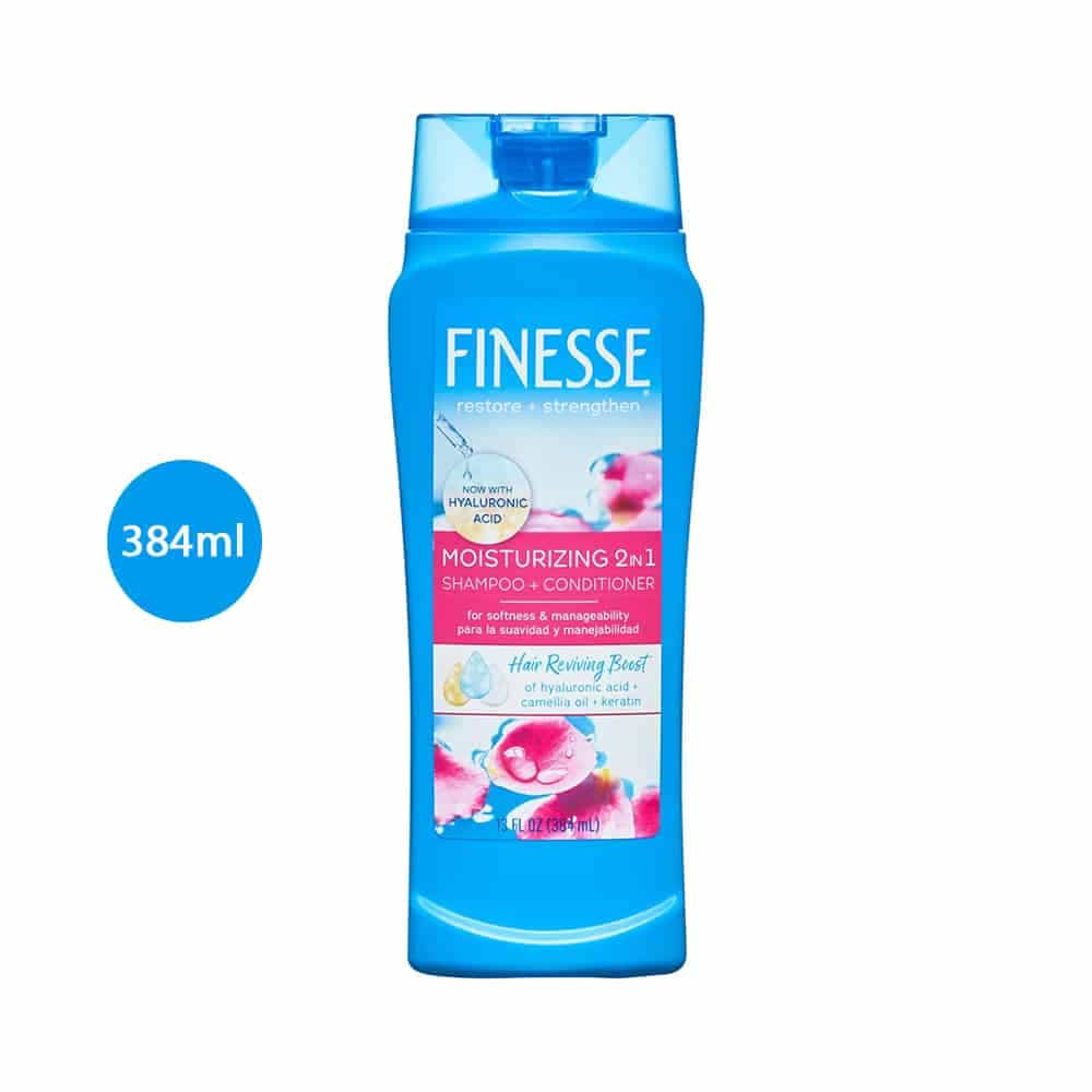 FINESSE Restore + Strengthen Natural 2in1 Shampoo+Conditioner With Hyaluronic Acid 384ml