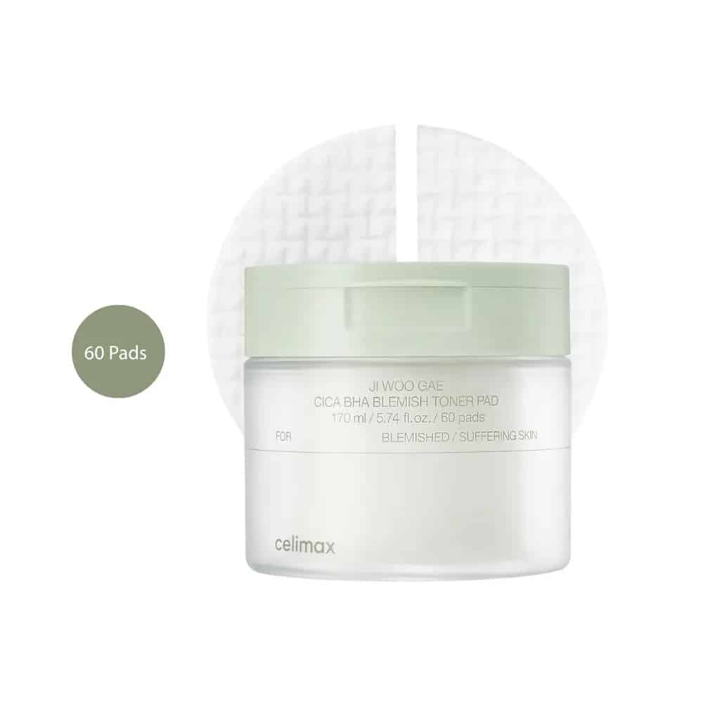 Celimax Ji Woo Gae CICA BHA Blemish Toner Pad (60 Pads)